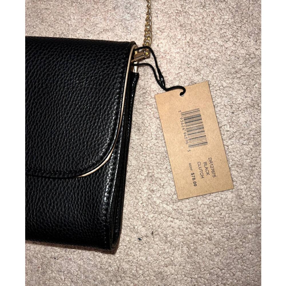 New Steve Madden Black Crossbody turn lock closure clutch - Picture 4 of 8